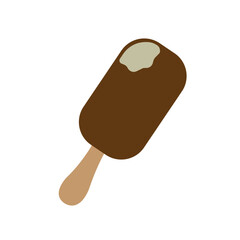 Chocolate coated ice cream. Vector