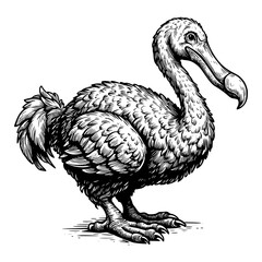 dodo bird lineart, isolated on white © Koko