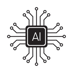 artificial intelligence icon design. processor sign and symbol.