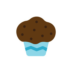 Chocolate muffin icon. Vector