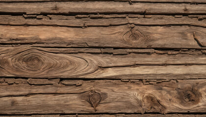 Closeup of Weathered Wooden Planks Showing Texture and Natural Patterns
