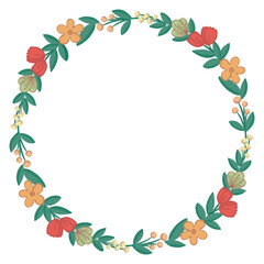 Circle flower frame illustration element background