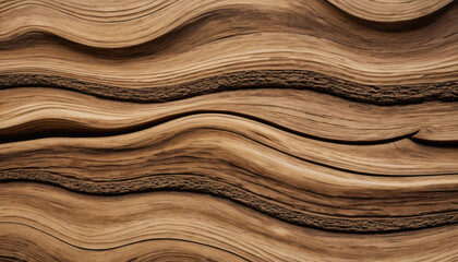  Curved Wooden Sheets Displaying Natural Patterns and Textures