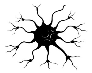 Nerve Cell Vector SVG | Neuron Silhouette SVG Design