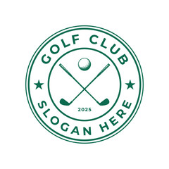 vintage golf logo vector illustration badge design