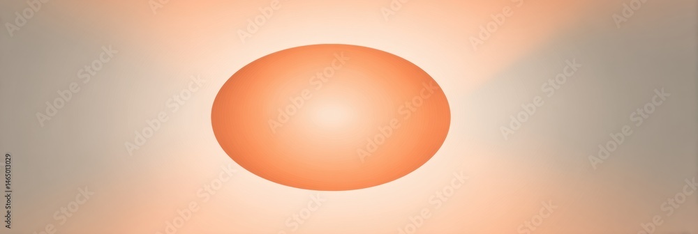 Poster Modern Soft Orange Oval Placed at Center Over a Tranquil Pale Background Conveying Serenity and Simplicity Generative AI