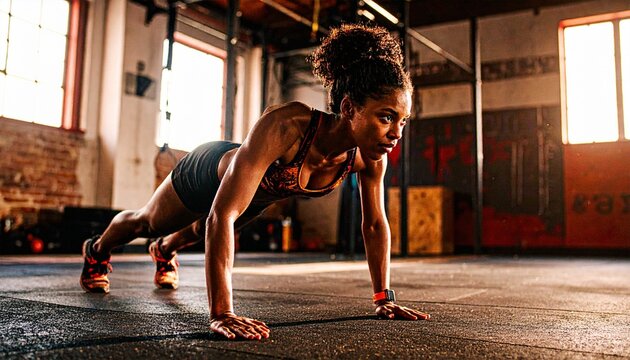 She challenges herself, embracing the workout intensity.  