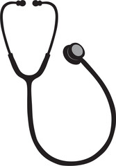 stethoscope silhouette, medical vector icon, new style