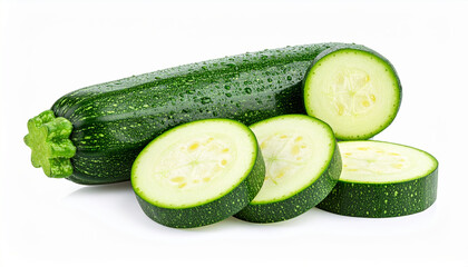 Ripe zucchini squash with slices