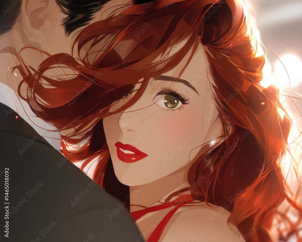 Poster emotional connection and healing in retro style illustration with an intimate gesture of two charact