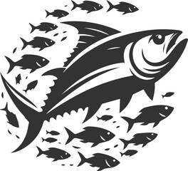 Silhouette of a tuna fish