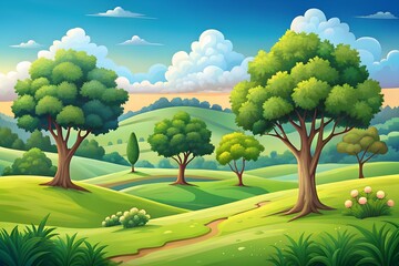 Fototapeta premium landscape with trees