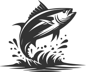 Silhouette of a tuna fish