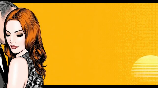 Emotional Connection and Healing Through Retro Action in a Vibrant Scene of Two Emos Embracing Behind a Sunset Background