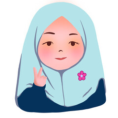 Muslim girl clipart illustration png drawing