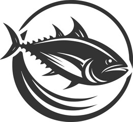 Silhouette of a tuna fish