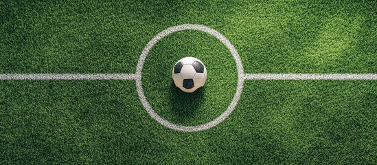 Soccer Field Center Circle with Ball