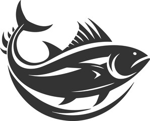 Silhouette of a tuna fish