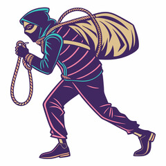 Thief silhouette vector illustration