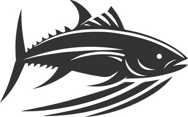 Silhouette of a tuna fish