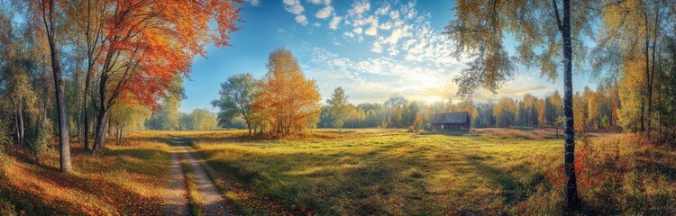 Fototapeta premium Autumnal Sunrise Path