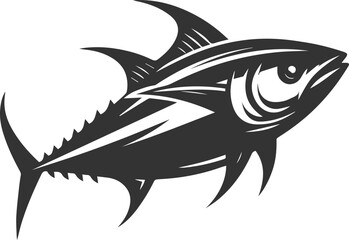 Silhouette of a tuna fish