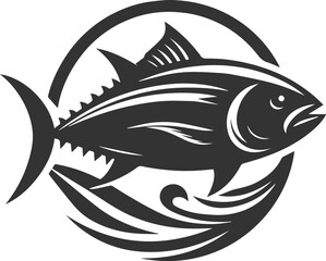 Silhouette of a tuna fish