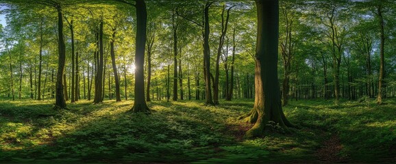 Fototapeta premium Sunlit Forest Path