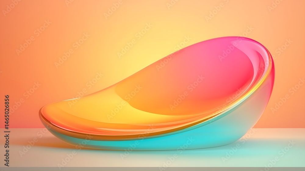 Aufkleber abstract colorful wave form: gradient mesh in soft hues