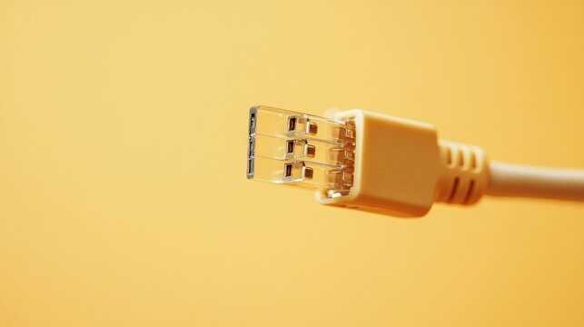 Close-up of a network cable connector