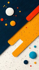 Abstract Geometric Background with Diagonal Lines and Colorful Shapes