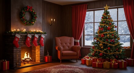 Fototapeta premium Emberglow and Evergreen