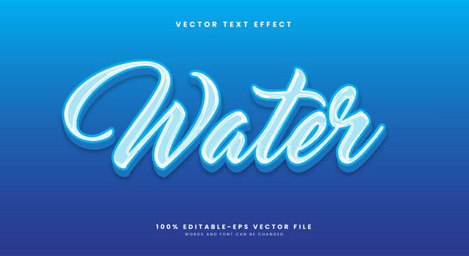 Water 3d editable text effect Template Suitable for Under water theme