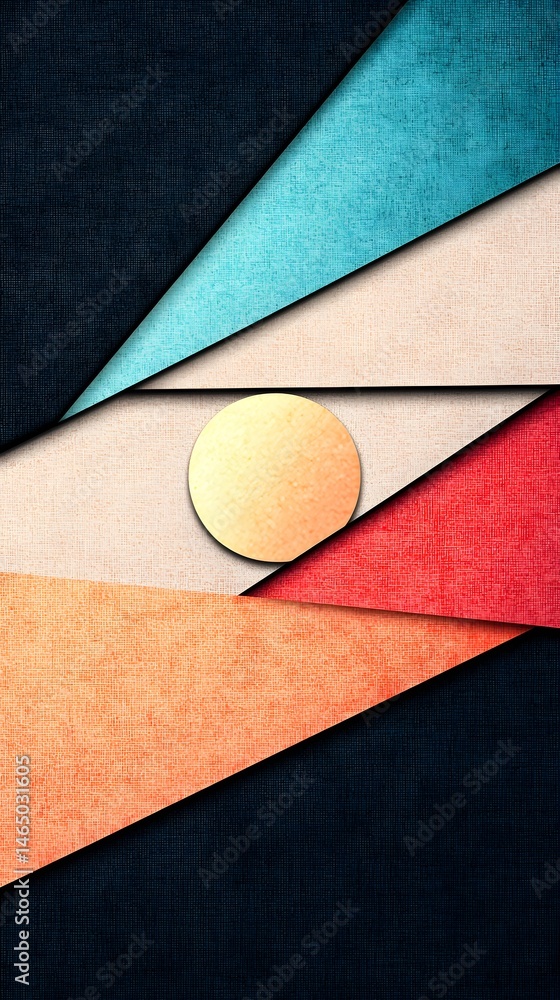 Poster abstract geometric layered design with textured background