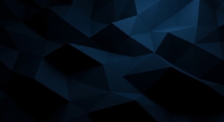 Obraz premium Abstract Dark Blue Polygonal Background - Dramatic dark blue polygonal texture, ideal for backgrounds or design elements. Modern and abstract