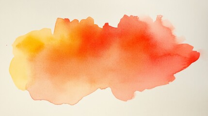 Warm Watercolor Bloom Sunset of Orange and Red Hues