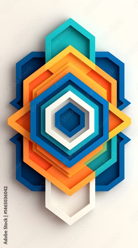 Poster abstract hexagon geometric pattern design