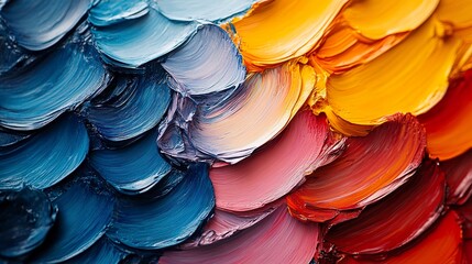 Fototapeta premium Colorful impasto technique detail showcasing artistic motion and depth 