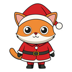 Cute Dog in Santa Claus Outfit &ndash; Adorable Christmas Puppy Cartoon Illustration