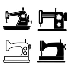 Sewing Machine Vector Set for Tailoring and Fashion Design