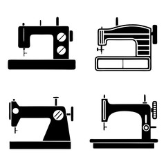Sewing Machine Vector Set for Tailoring and Fashion Design
