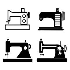 Sewing Machine Vector Set for Tailoring and Fashion Design