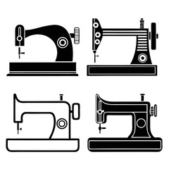 Sewing Machine Vector Set for Tailoring and Fashion Design