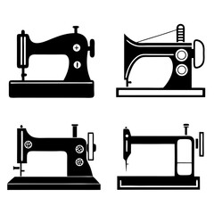 Stylish Sewing Machines Collection for Textile and Garment Work , Editable Vector Set for Designers

