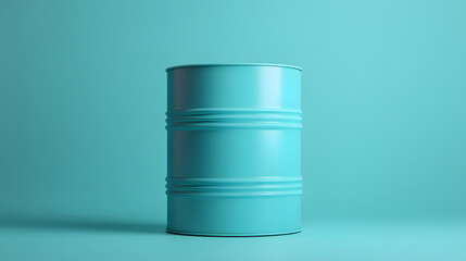 Obraz premium Blue metal drum stands isolated against matching blue background, creating minimalist and industrial aesthetic
