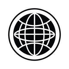 Obraz premium Global Business Network Logo – Modern Globe Icon for International Connectivity