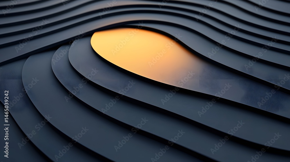 Poster abstract metallic background with dynamic curves and dark grey texture