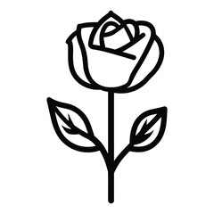 Rose flower icon. Outline rose flower vector icon for web design isolated on white background