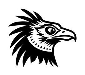 Fototapeta premium Secretary bird head vector illustration