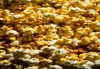 popcorn on black background